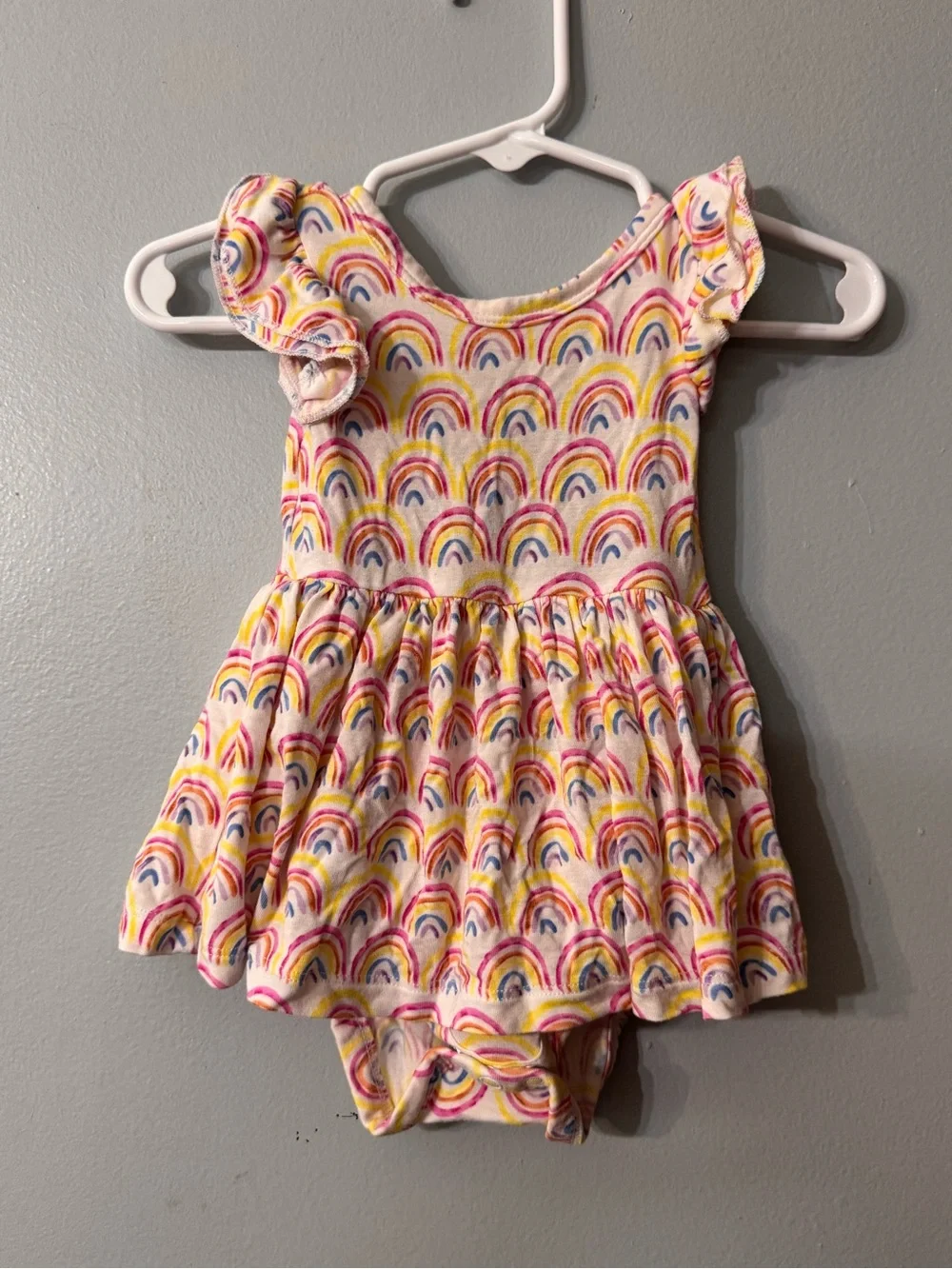 Little Sleepies Rainbow Print Baby Dress Romper - Multicolor